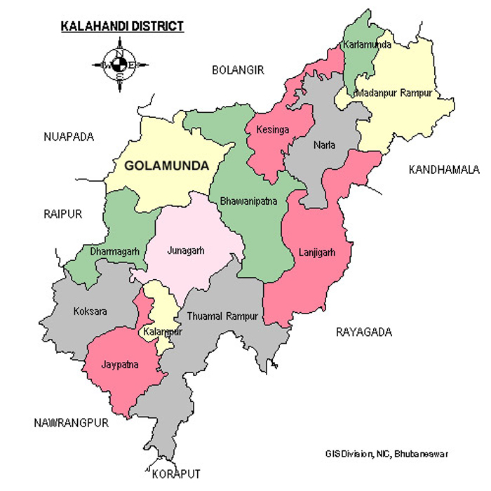 Kalahandi Atmashakti Trust   KALAHANDI DISTRICT MAP 